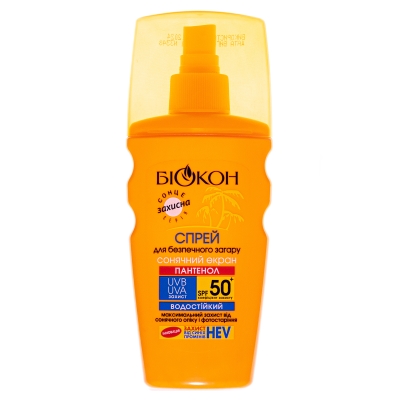 Спрей Биокон Пантенол, SPF 50+, для безопасного загара, 160мл