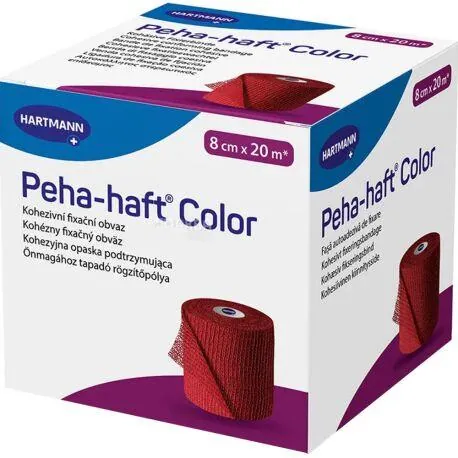 Бинт когезивний Peha-haft Color фіксуючий 8 см х 20 м, червоний