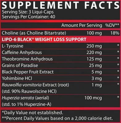 Жироспалювач Nutrex Research Lipo6 Black, 120 капсул