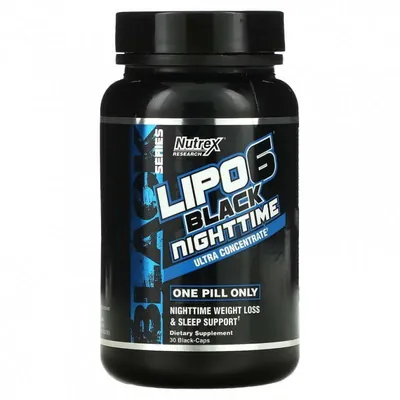 Жироспалювач Nutrex Research Lipo6 NightTime, 30 капсул