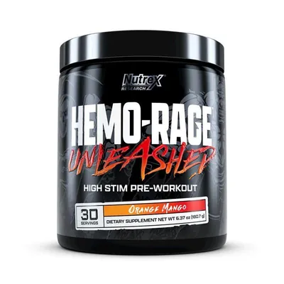 Передтренувальний комплекс Nutrex Research Hemo-Rage Unleashed, апельсин-манго, 30 порцій, 180 г