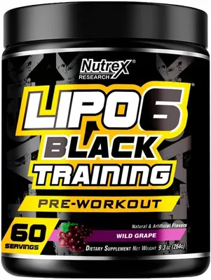 Передтренувальний комплекс Nutrex Research Lipo6 Black Training, дикий виноград, 60 порцій