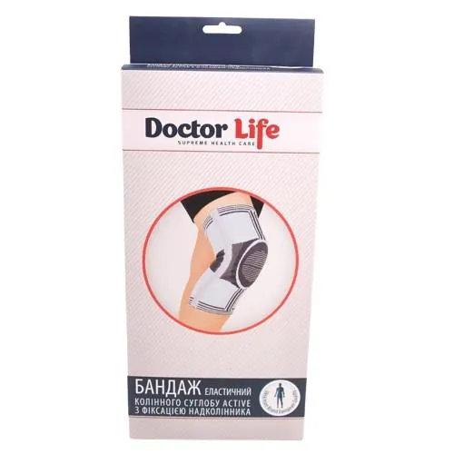 Бандаж на колінний суглоб Doctor Life Active А7-049, еластичний, посилений, розмір XL