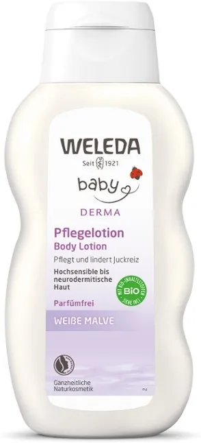 Молочко для тіла дитяче Weleda Baby Derma Weisse Malve Алтея для гіперчутливої шкіри, 200 мл