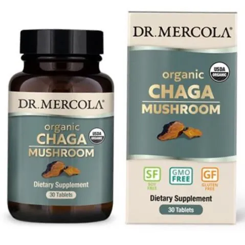 Гриб чага Dr. Mercola Organic Chaga Mushroom, 30 таблеток