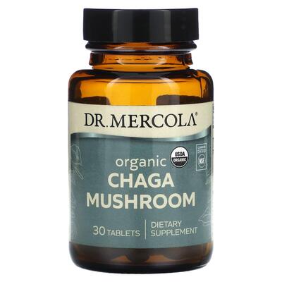 Гриб чага Dr. Mercola Organic Chaga Mushroom, 30 таблеток