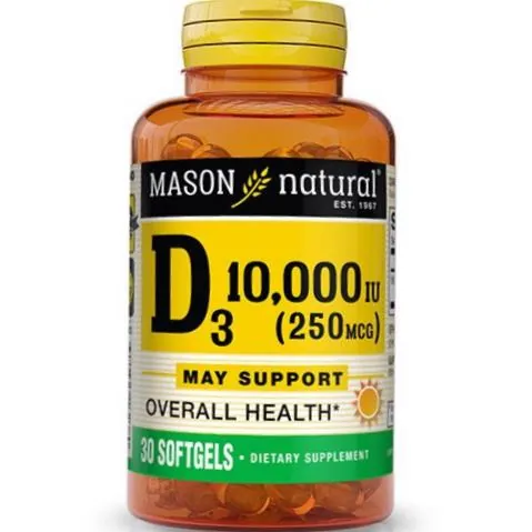 Вітамін D3 Mason Natural Vitamin D3 10000, 30 гелевих капсул