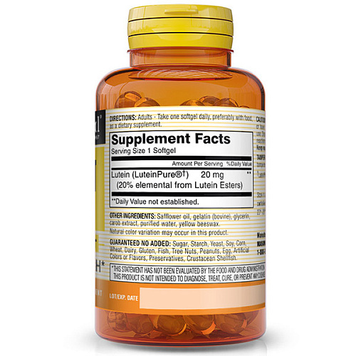 Лютеин Mason Natural Lutein 20, 30 гелевых капсул