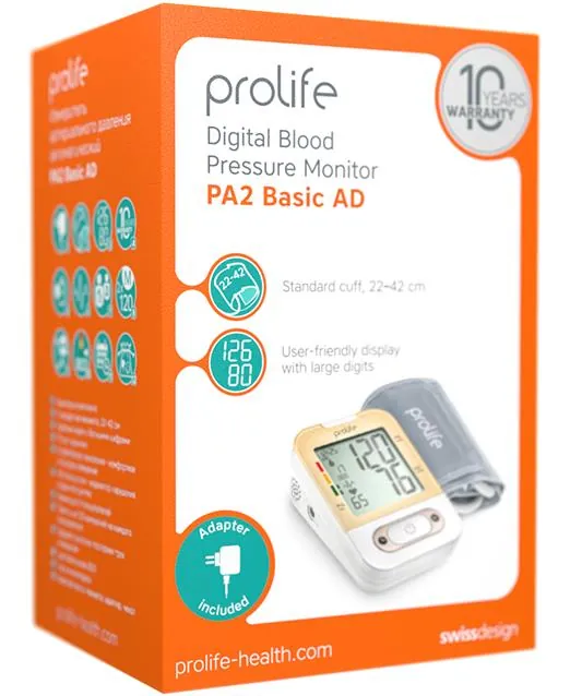 Тонометр Prolife PA2 Basic AD автоматичний з адаптером