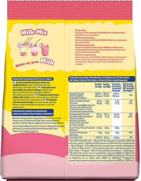 Напій Nesquik Milk-Mix розчинний зі смаком полуниці, 350 г