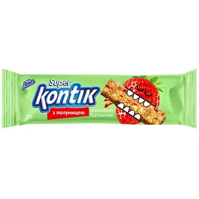 Батончик злаковий Super Kontik з полуницею, 29 г