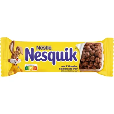 Батончик Nesquik Breakfest Cereal Bar з цільними злаками, вітамінами та мінералами 25 г
