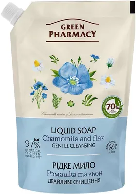 Мило рідке Green Pharmacy Ромашка і льон, дой-пак, 460 мл