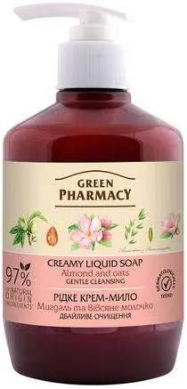 Мило рідке Green Pharmacy Мигдаль і вівсяне молочко, дозатор, 460 мл