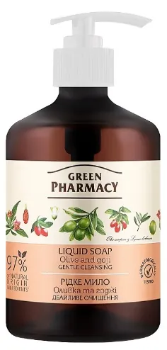 Мило рідке Green Pharmacy Оливка і годжі, дозатор, 460 мл