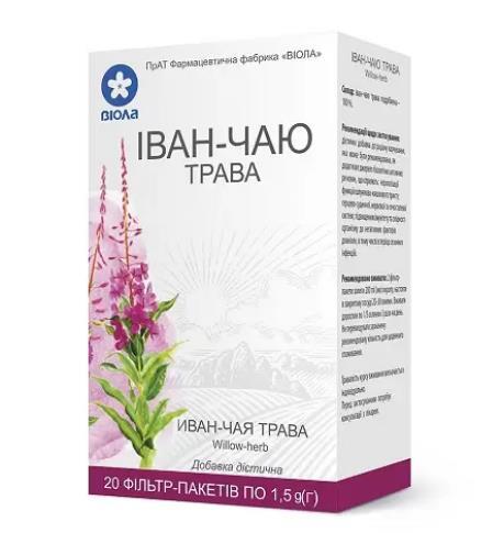 Фіточай Віола Іван-чай по 1,5 г №20 в філ-пак.