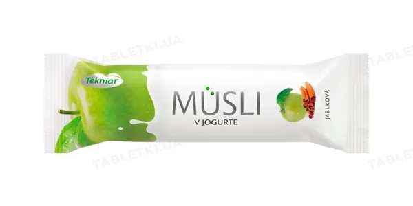 Батончик Tekmar Musli Мюслі в йогурті Яблуко, 30 г
