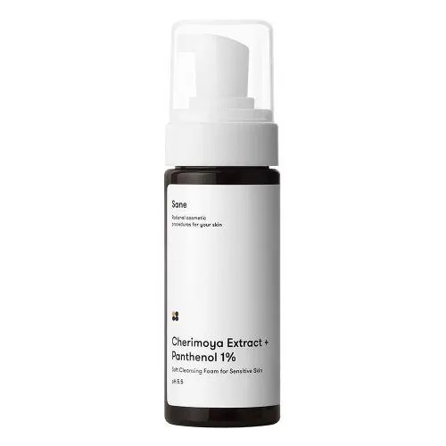 Пінка для обличчя Sane Cherimoya Extract + Panthenol 1% з екстрактом черімойї та пантенолом для чутливої шкіри, 150 мл
