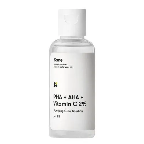 Тонік для обличчя Sane PHA + AHA + Vitamin C 2% з AHA, PHA кислотами і вітаміном С, 50 мл