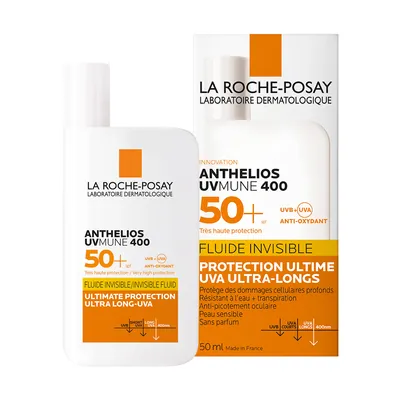 Флюїд сонцезахисний La Roche-Posay Anthelios UVmune 400 для чутливої шкіри обличчя, SPF 50+, 50 мл