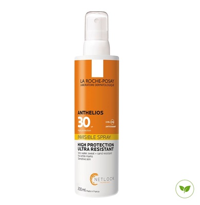 Спрей солнцезащитный La Roche-Posay Anthelios ультралегкий для кожи лица и тела, SPF 30, 200 мл