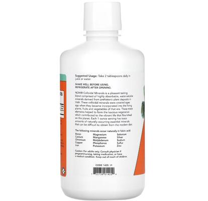 Коллоидные минералы NOW Colloidal Minerals, 946 мл