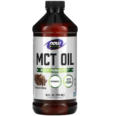 Масло органическое NOW MCT Oil шоколадный мокко, 473 мл