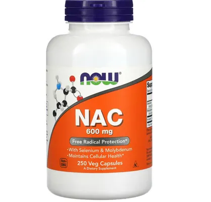 N-Ацетилцистеїн NOW NAC 600 мг вег. капсули №250