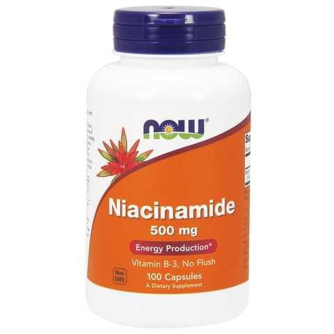 Ниацинамид NOW Niacinamide 500 мг, 100 капсул