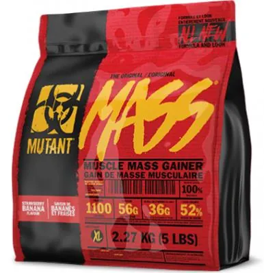 Гейнер Mutant Mass, полуниця-банан, 2270 г