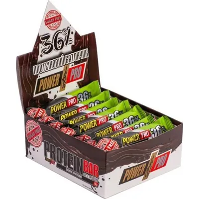Батончик протеїновий Power Pro 36% sugar free зі смаком горіху, 20 штук по 60 г
