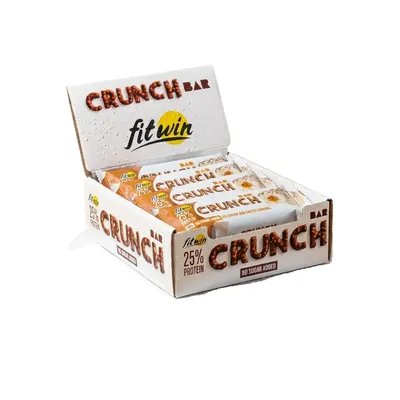 Батончик протеїновий FitWin Crunch Bar без цукру з начинкою морозиво - солона карамель, 12 шт по 50 г