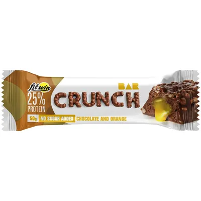 Батончик протеїновий FitWin Crunch Bar без цукру з начинкою шоколад - апельсин, 12 шт. по 50 г