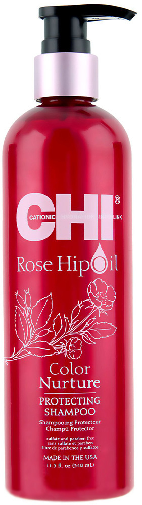 Шампунь CHI Rose Hip Protecting для волос защитный с маслом шиповника, 340 мл