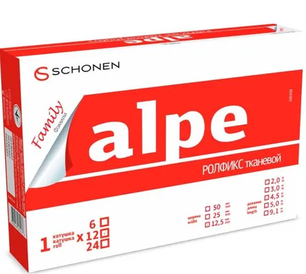 Пластир медичний Alpe Rollfix Family тканинний 12.5 мм х 4.5 м, котушка, 1 штука
