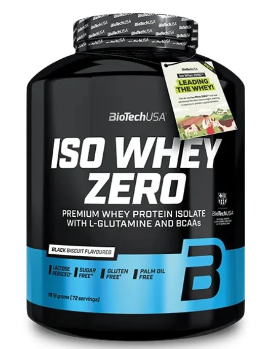 Протеїн сироватковий ізолят Biotech Iso Whey Zero чорний бісквіт, 1,816 кг