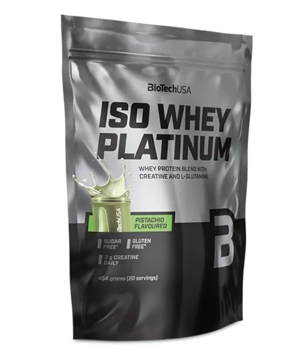 Протеїн сироватковий змішаний Biotech Iso Whey Platinum фісташка, 454 г