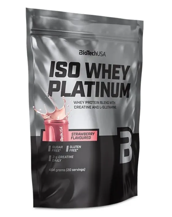 Протеїн сироватковий змішаний Biotech Iso Whey Platinum полуниця, 454 г