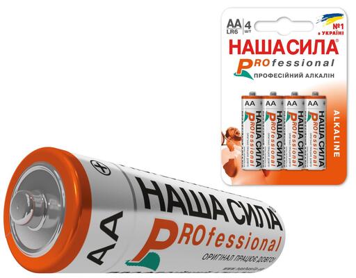 Батарейка Наша Сила Professional LR6 Pro, 4 штуки