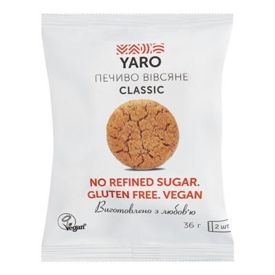 Печиво YARO вівсяне Classic, 2 штуки 36 г