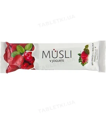 Батончик Tekmar Musli Мюслі в йогурті Малиново-брусничний, 30 г