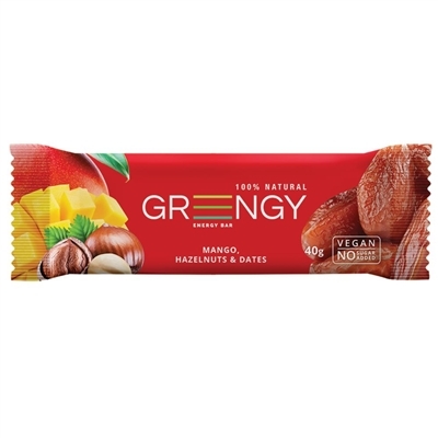 Батончик Greengy Финики, Манго и Фундук, 40 г