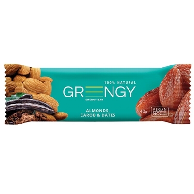 Батончик Greengy Финики, Миндаль и Кэроб, 40 г
