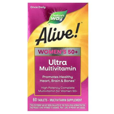 Мультивитамины Nature's Way Alive! Women's Ultra Multivitamin 50+, для женщин 50+, 60 таблеток