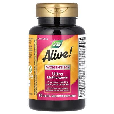 Мультивитамины Nature's Way Alive! Women's Ultra Multivitamin 50+, для женщин 50+, 60 таблеток