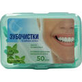 Зубочистки Greenwich Tooth Picks TTH03 с зубной нитью с стойким ароматом натуральной мяты, 50 штук