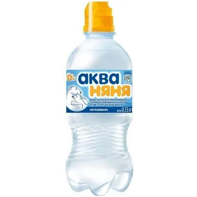 Вода питна Аква Няня негазована дитяча, кришка-непроливайка, 0,33 л