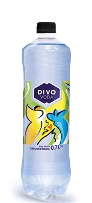 Вода питна Divo Voda, сильногазована, 0,7 л