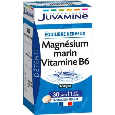 Диетическая добавка Juvamine Нервный баланс Морской магний + витамин B6 таблетки №30