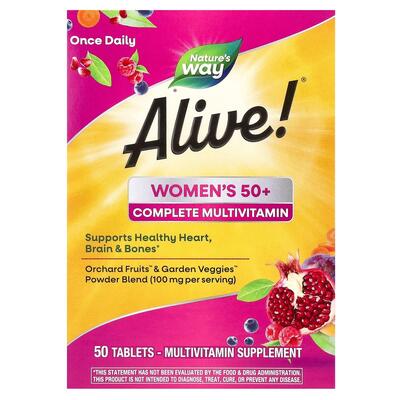 Мультивитамины для женщин 50+ Nature's Way Alive! Womens 50+, 50 таблеток